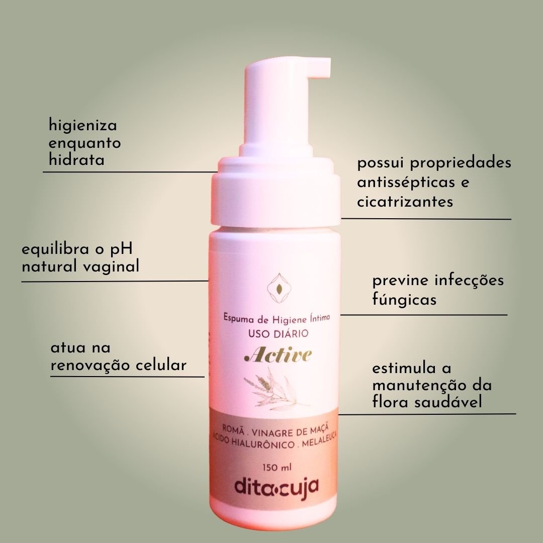 Espuma Natural de Higiene Íntima - ACTIVE - Dita cuja