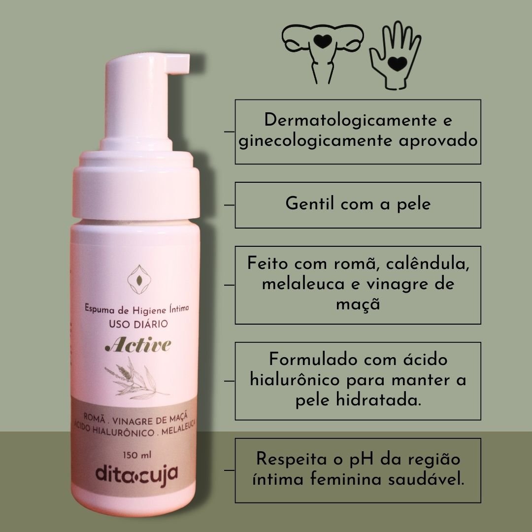 Espuma Natural de Higiene Íntima - ACTIVE - Dita cuja