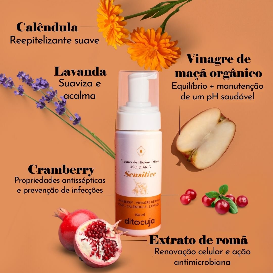 SENSITIVE- Espuma Natural de Higiene Íntima - Dita cuja